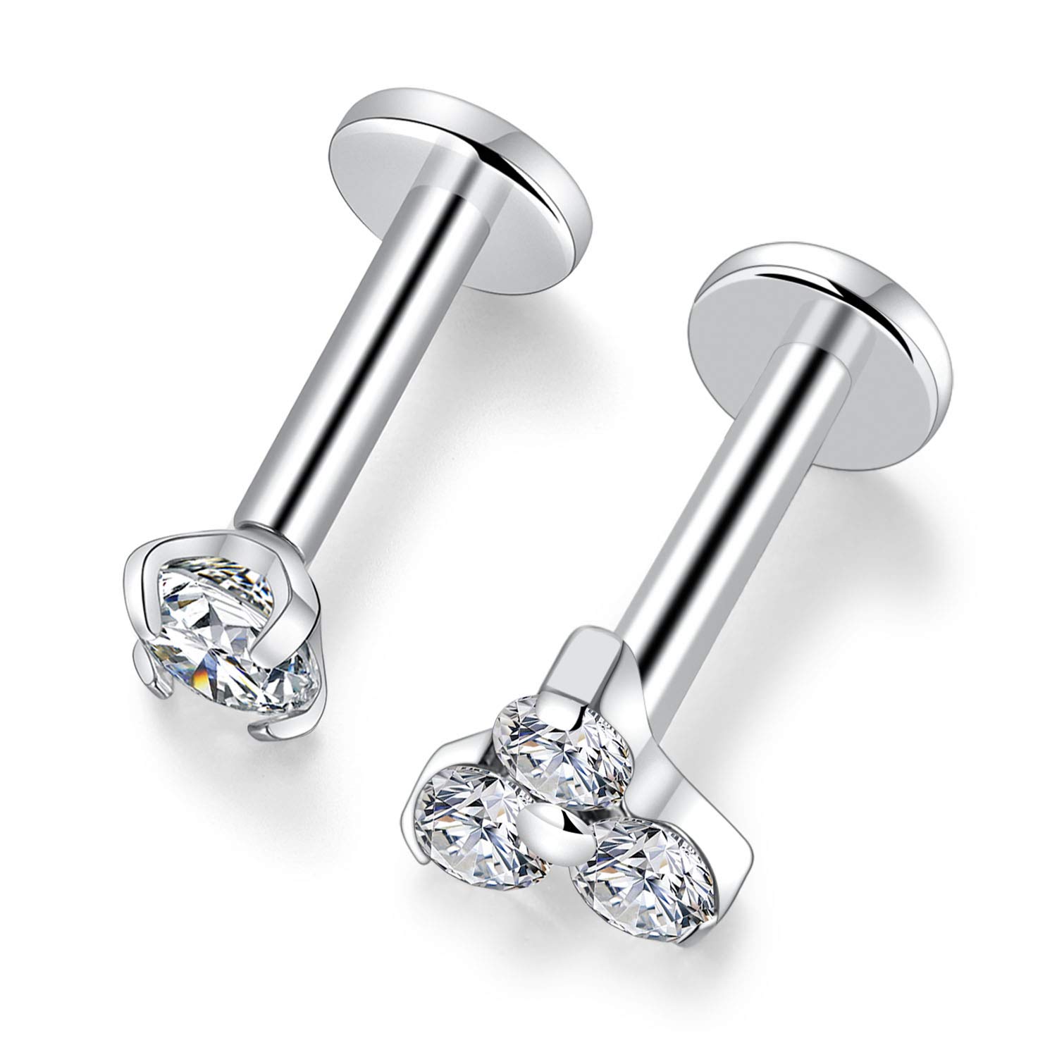 hengkaixuanG23 Titanium ear piercing with internal thread 16 g