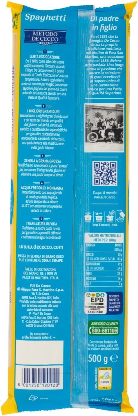 Caja de degustación de Cecco - 18× pasta 500 g surtidos + 2× Italian Gourmet tomates pelados 400 g - formatos largos y cortos, secado lento, calidad italiana - Total 9,8 kg