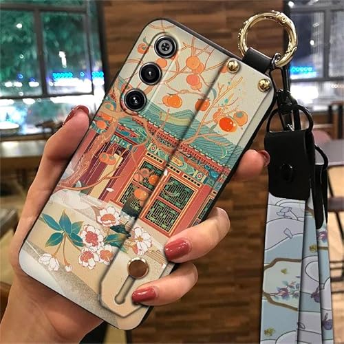 Phone Case Compatible with ZTE Nubia Red Magic10 Air, Waterproof Lanyard Ring Durable Back Cover Anti-knock Wristband Kickstand 