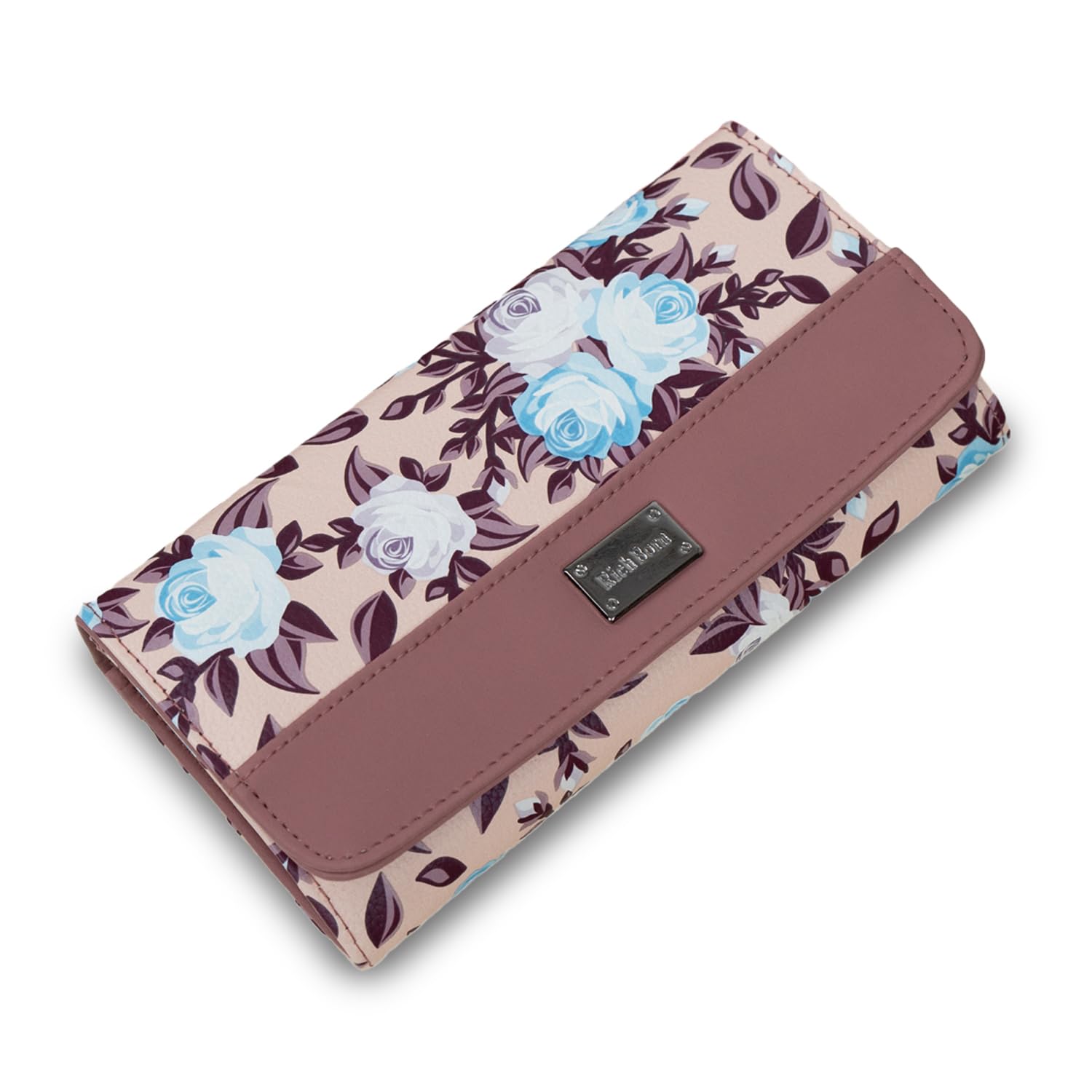 Elegant Floral Pattern Women’s Long Wallet – Designer PU Leather Ladies Purse with Multiple Card Slots, Spacious Compartments, Secure Closure & Stylish Travel-Friendly Design (Light Pink)-image-16