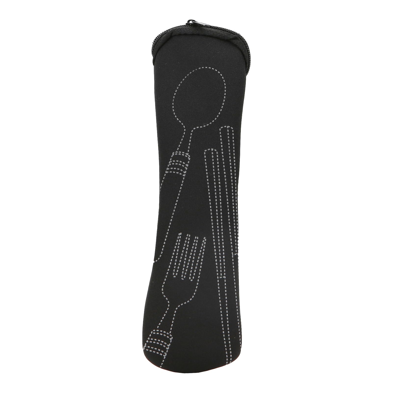 matumou Tableware Portable Wear-resistant Fabric Tableware Spoon Fork Storage Pouch for Office Dinnerware
