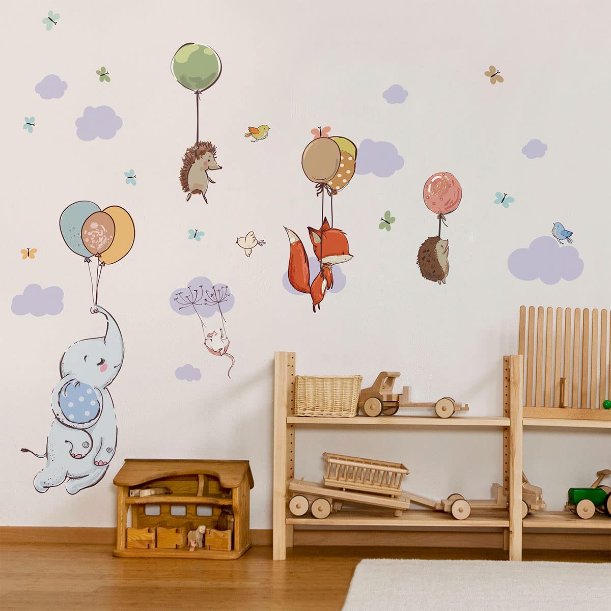 Children's Wall Stickers - Baby Room Decoration - Children's Bedroom Wall Sticker - Animals in The Air - H90 x L60 cm - Image 3