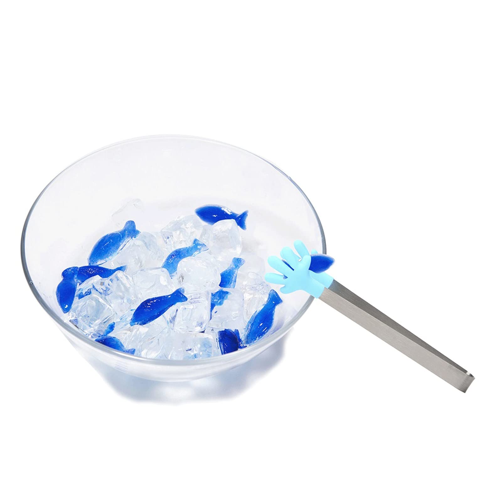 MRKU Pinzas de Silicona para Bolsas de Barbacoa, Pinzas para Alimentos, Utensilios de Cocina, Pinzas para Servir ensaladas, Mini utensilio con Mango de Acero Inoxidable.