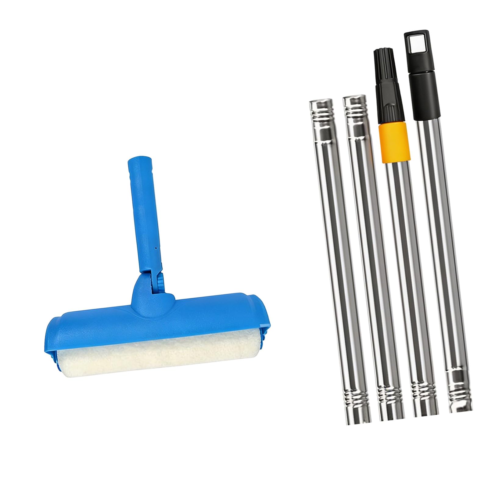 Zbiianxer 4 Section Post 10Inch Home Ceiling Paint Roller With Splash Proof Design Cover Adjustable Handle Tool Tool