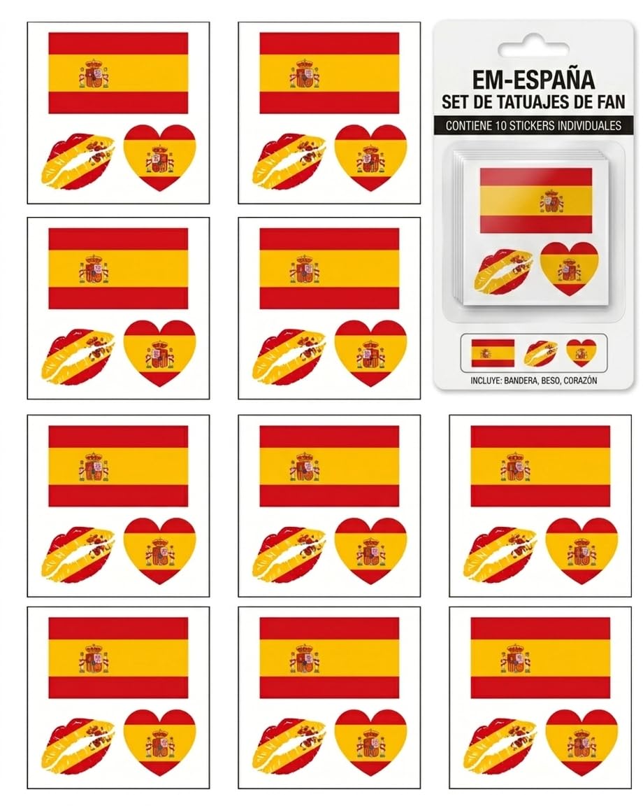 10 Tatuajes Temporales De España Para El Mundial 2026 – Hipoalergénicos Y Resistentes Al Agua