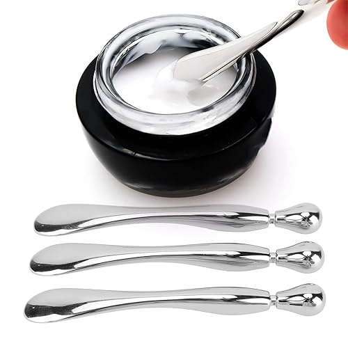 Miniatura 5 de 3 unidades de barra de masaje de crema de ojos, varita de metal para reducir la hinchazón, mini espátula de maquillaje facial reutilizable para