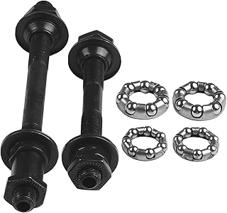 Cycling Hub Components Bicycle Front & Rear Axle Set 1/4in 3/16 Wheel Hub Steel Bike Hub Ball Bearings Axles Hubs Kit