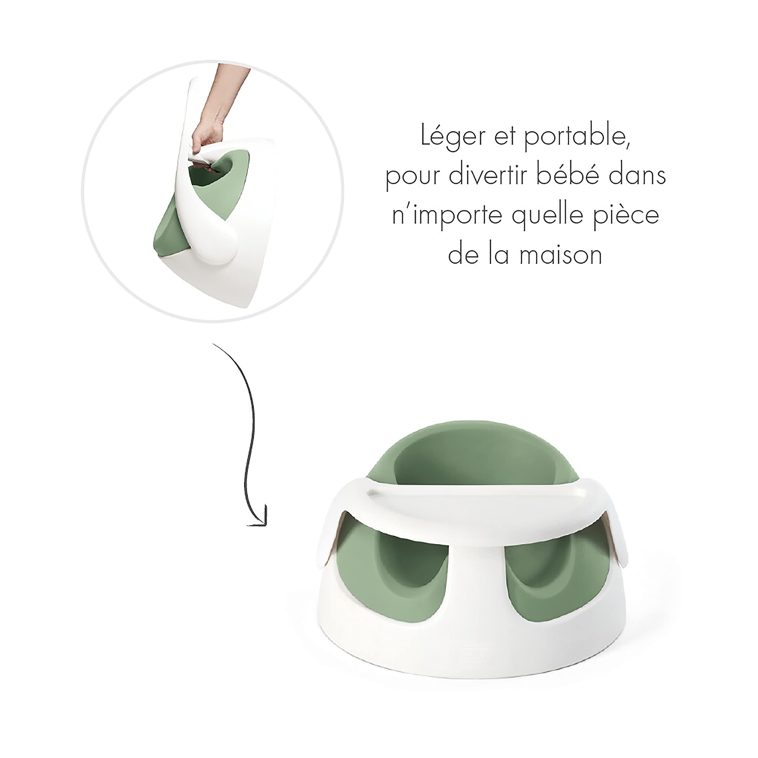 Mamas & Papas Baby Snug Siège d'activité réglable pour bébé, confortable et facile à nettoyer, Eucalyptus