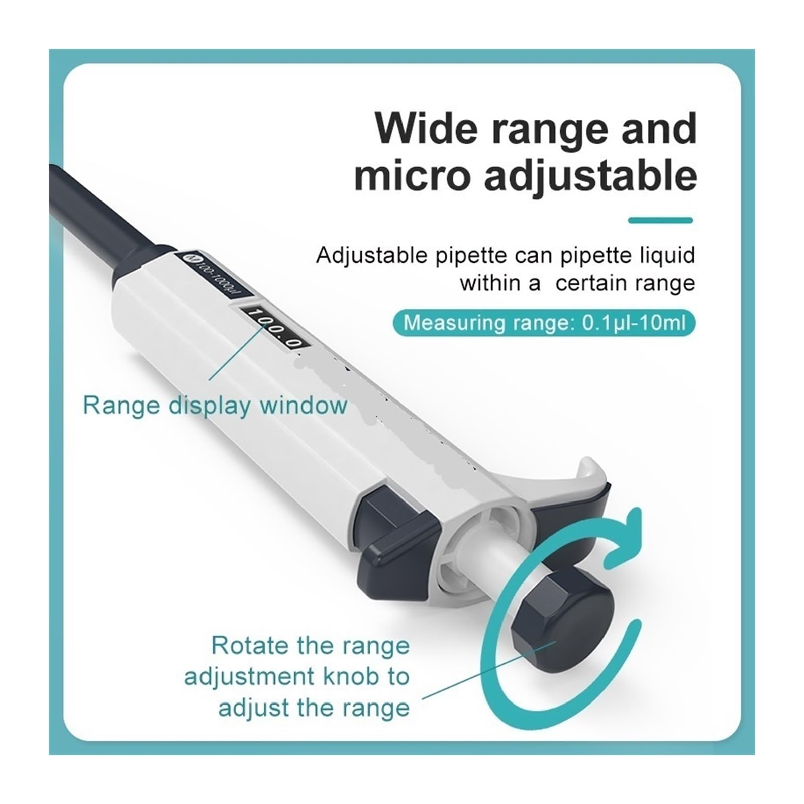 Pipeta Micropipeta De Laboratorio, Pipeta Digital Automática, Equipo Químico Plástico Ajustable Con Puntas 0,1-5000ul 10ml, 2 Uds para laboratorio(M2-20ul)