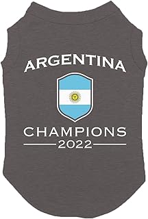 Argentina Champions 2022 - Soccer Futbol Dog Shirt (Dark Gray, X-Small)