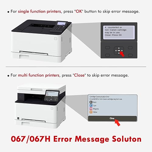 Miniatura 6 de 067 067H MF656Cdw Juego de 4 cartuchos de tóner compatibles para Canon imageCLASS LBP632Cdw MF653Cdw LBP633Cdw MF654Cdw Series Impresora Tinta de