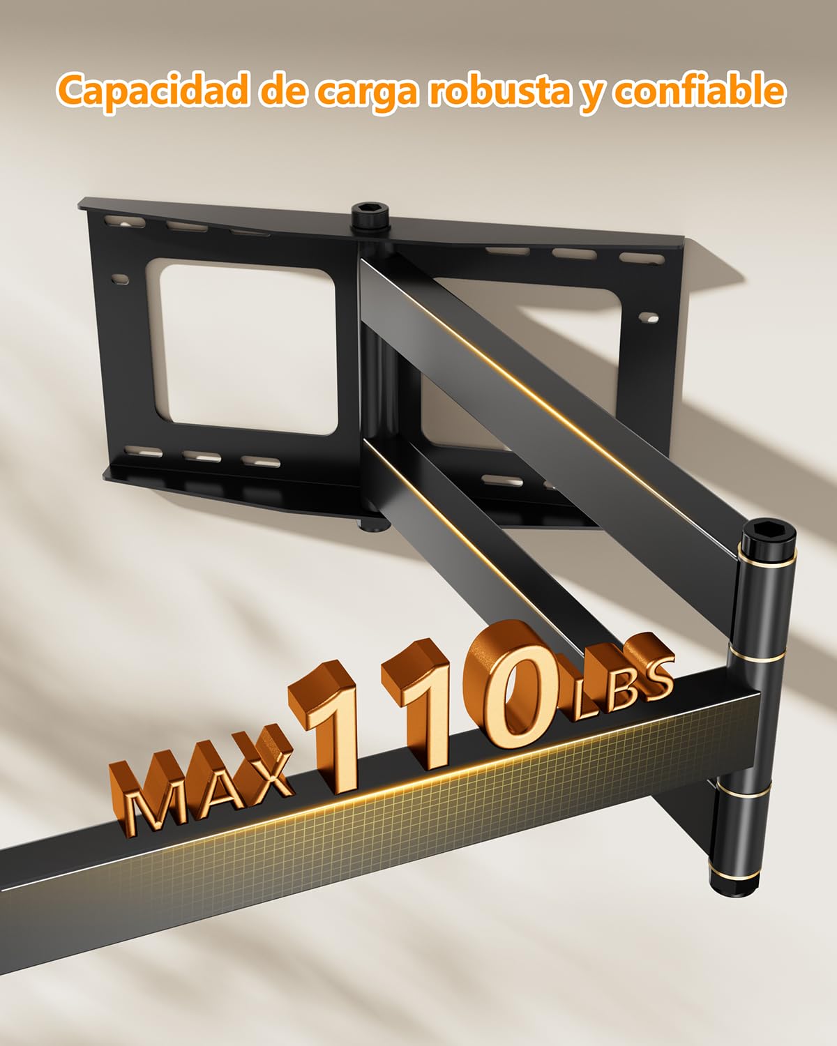 FORGING MOUNT Soporte TV Pared con Brazo Articulado Extralargo de 1090mm para Pantallas de 37-80" de Planos/Curvos, Soporte Pared TV con Giratorio e Inclinable, Máx VESA 600x400mm,hasta 50kg