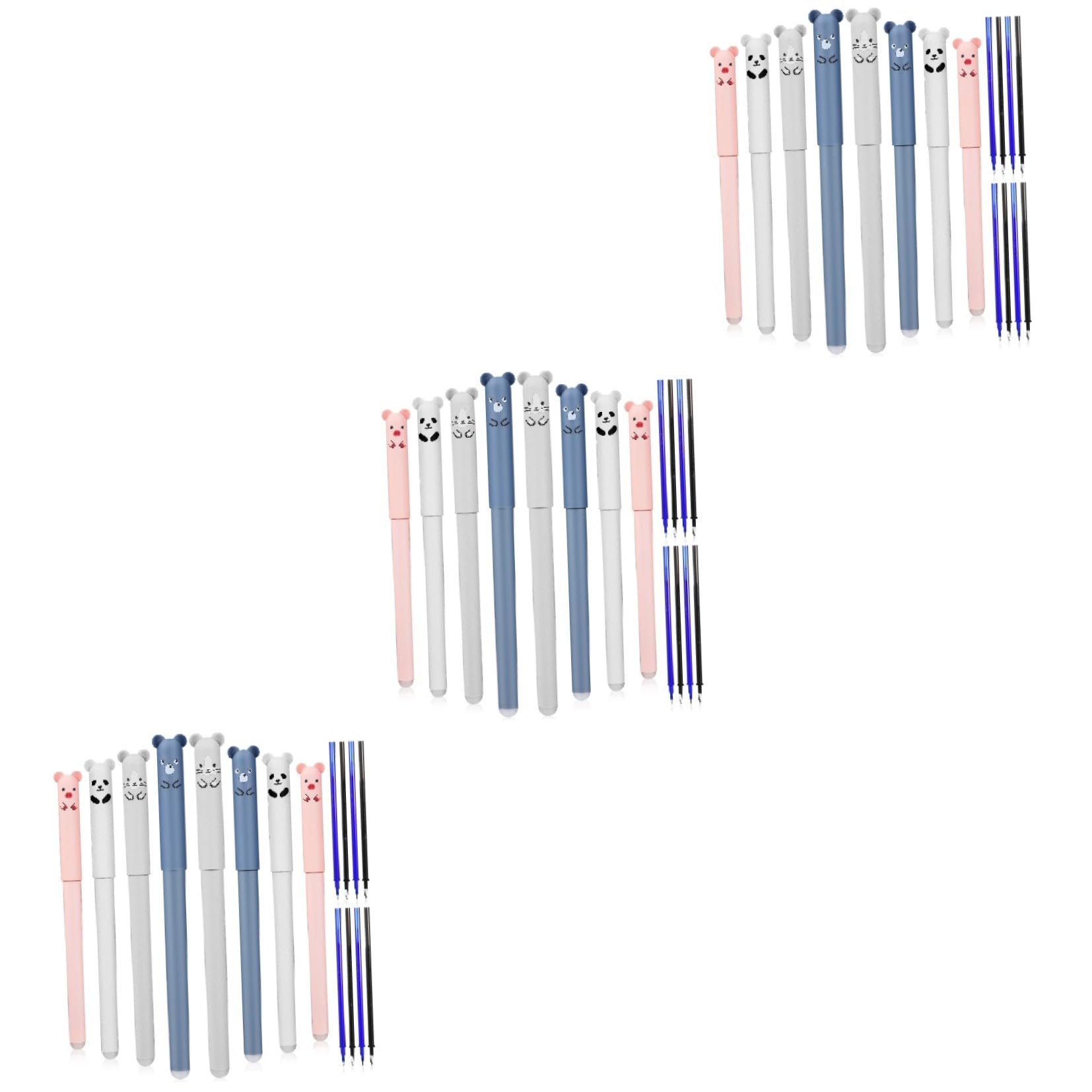NUOBESTY 24pezzi Penne Cancellabili Colorate Con Ricariche Cancelleria Creativa Per Scuola e Ufficio Per Studenti e Feste Design Ergonomico e Facile Da Usare