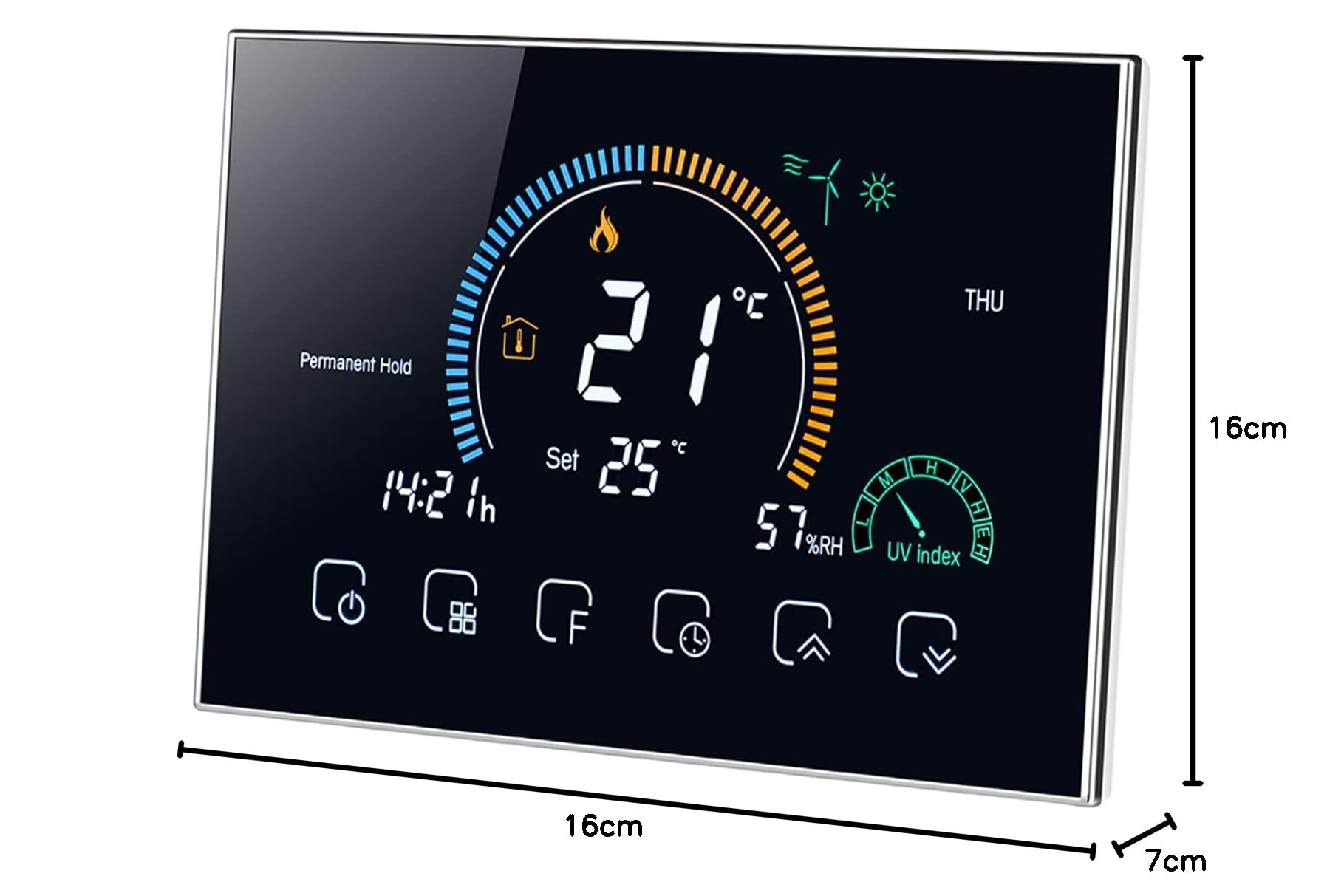Matybobe Termostato para calefacción por suelo radiante, termostato, programable, pantalla táctil LCD para calentadores de agua, termorregulador con retroiluminación, 95-240 V