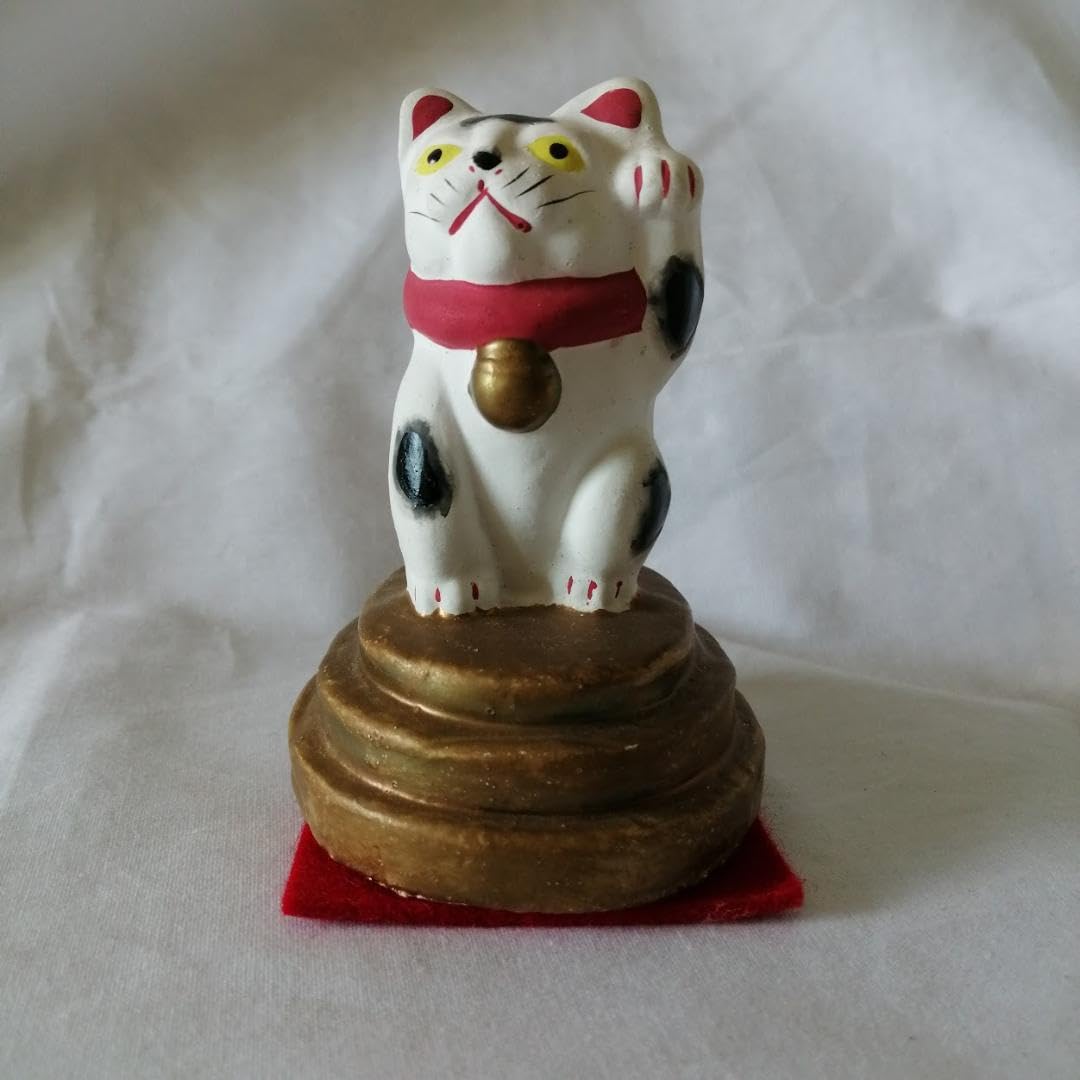 Amazon.co.jp: 小判のり招き猫 土人形 郷土玩具 伏見人形 窯元 丹嘉