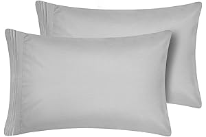 CozyLux King Pillowcase Grey Set of 2