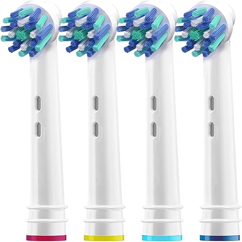 Alayna Cabezales de cepillo de repuesto compatibles con Oral B - Paquete de 4 cabezales de cepillo de dientes eléctricos estilo cruzado, se adapta a
