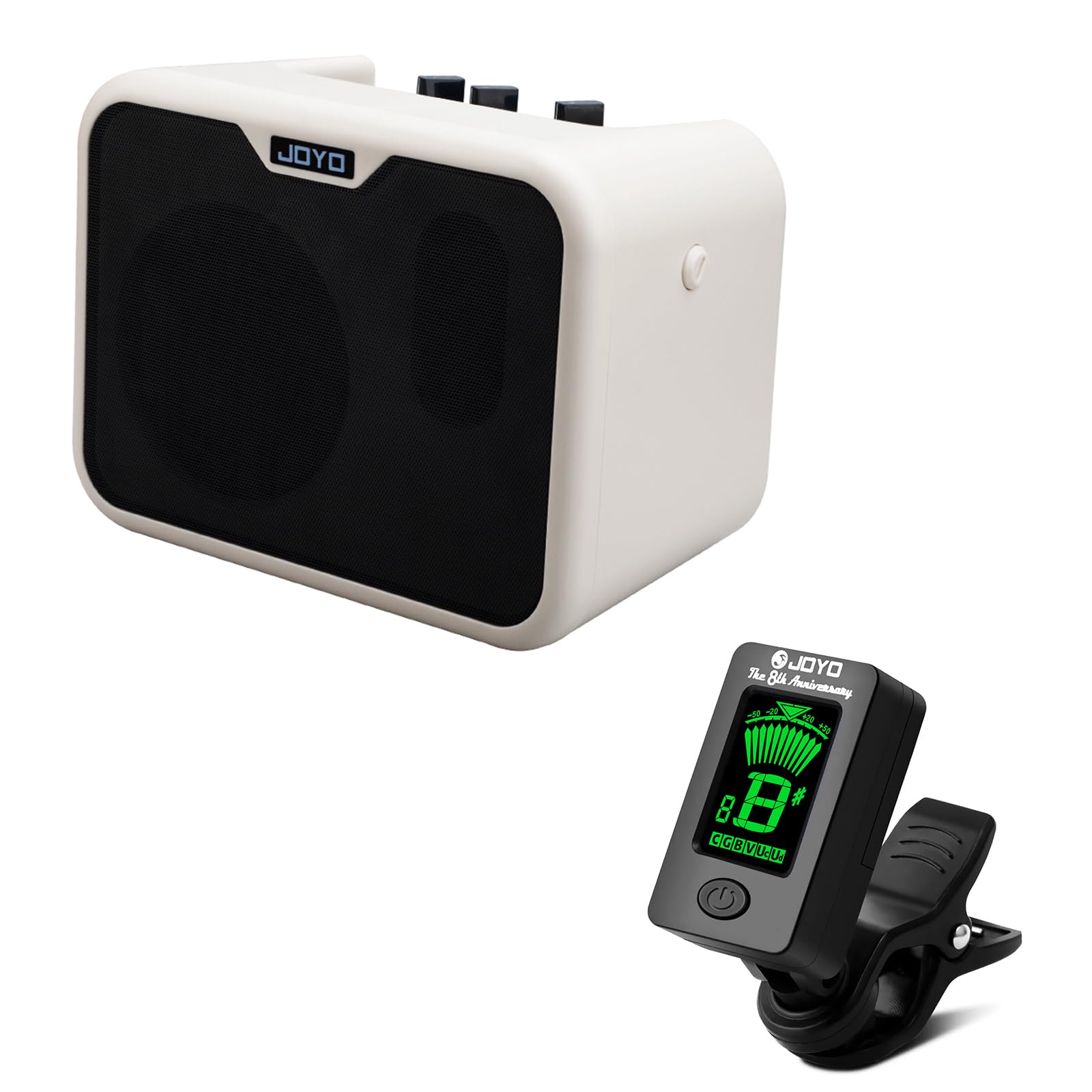 JOYOMA-10B 10W Mini Bass Practice Amp Bundle with JT-01 Bass Guitar Tuner Click on Digital Electronic Tuner