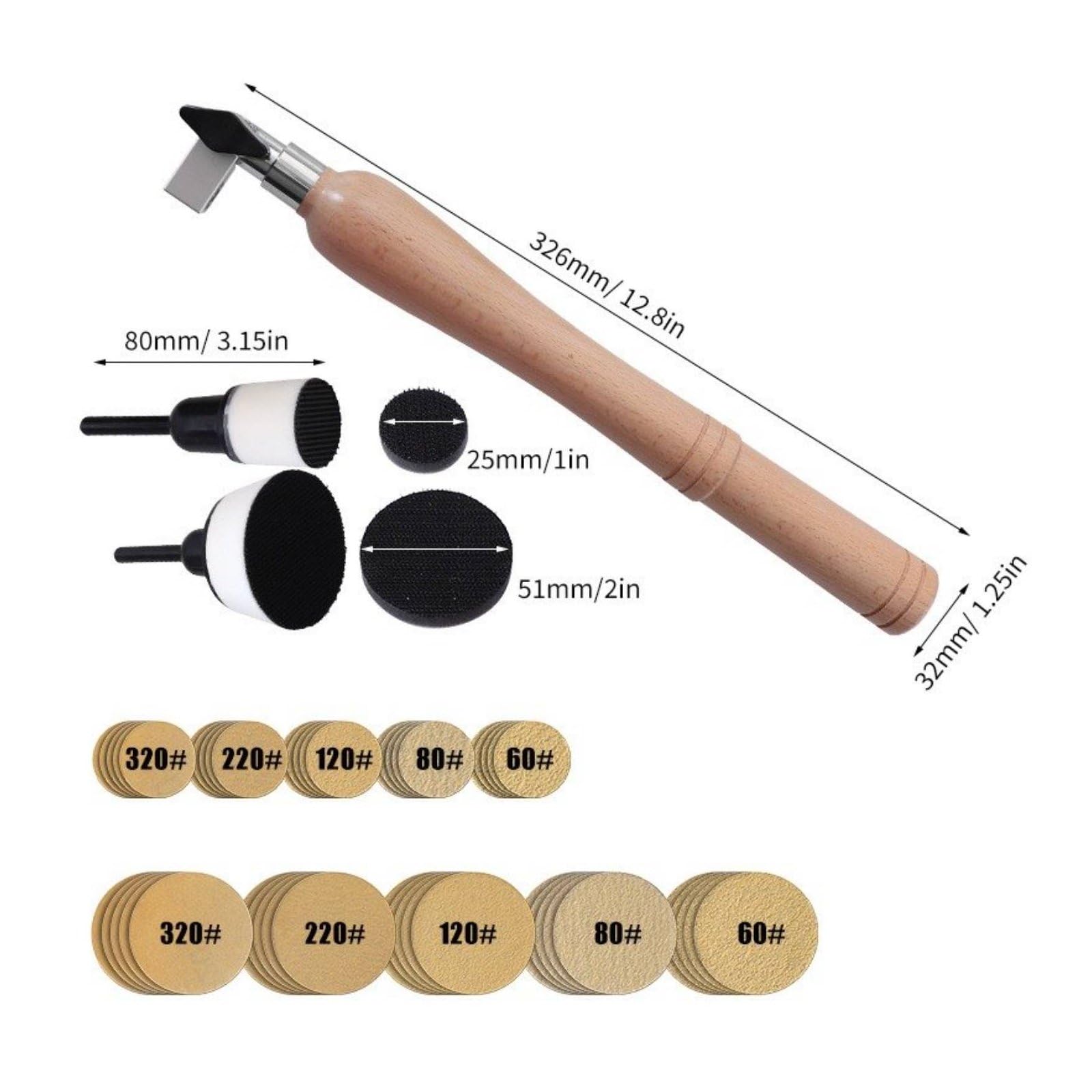 Dischi Abrasivi Manuali Kit Levigatura Levigatrice Mano Utensile Tornitura Accessori Carteggiatura con Pressione Controllata E Passaggio Rapido tra