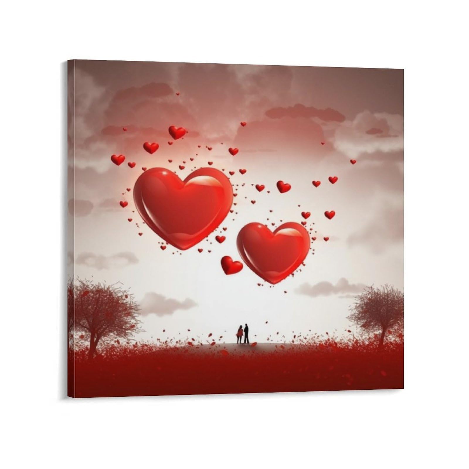 Romantic Love's Canvas Wall Art for Bedroom 20x20inch(50x50cm) Canvas Prints Artwork for Walls Modern Picture Artwork Painting for Living Room Aesthetic Wall Paintings for Bathroom Kitchen Office Deco
