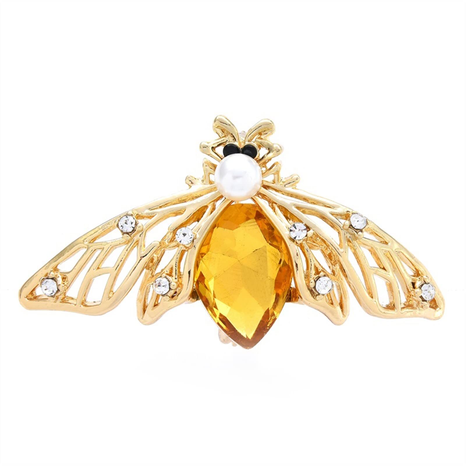 Damen-Brosche, Damenmode-Accessoires, gelbe Strass-Bienen-Brosche, Damen-Insekten-Party-Brosche, Strickjacke, Jacke, Mantel, Brosche, modische Broschen
