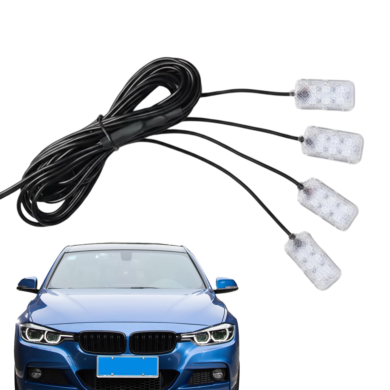 Luz de ambiente de coche LED USB con modo de música y diseño multicolor 8
