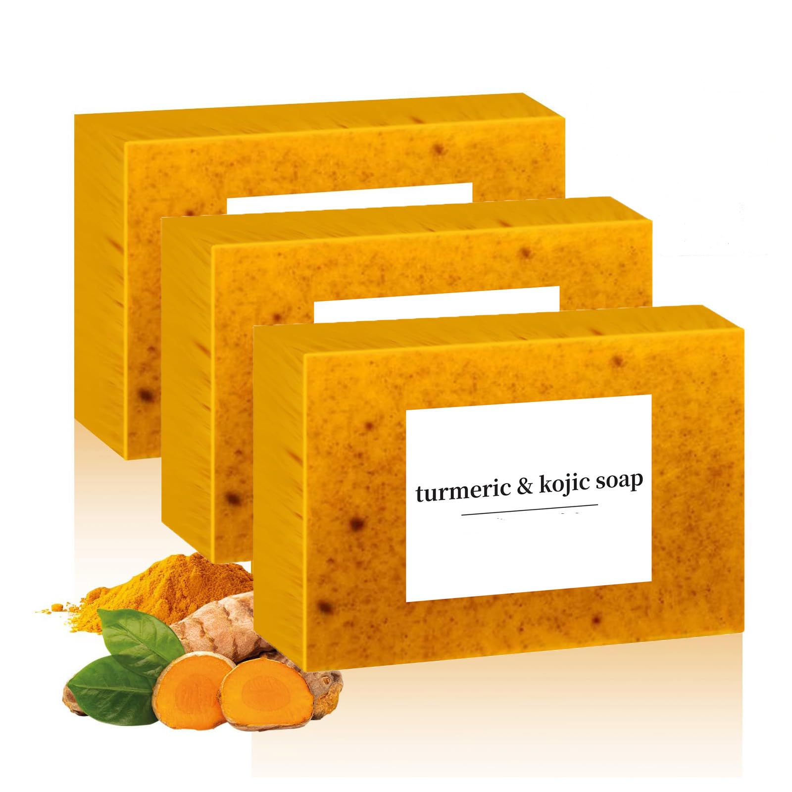 3PCS Honey Glow Lemon Turmeric Soap for Face and Body, Natural Turmeric Handmade Soap for All Skin Types
