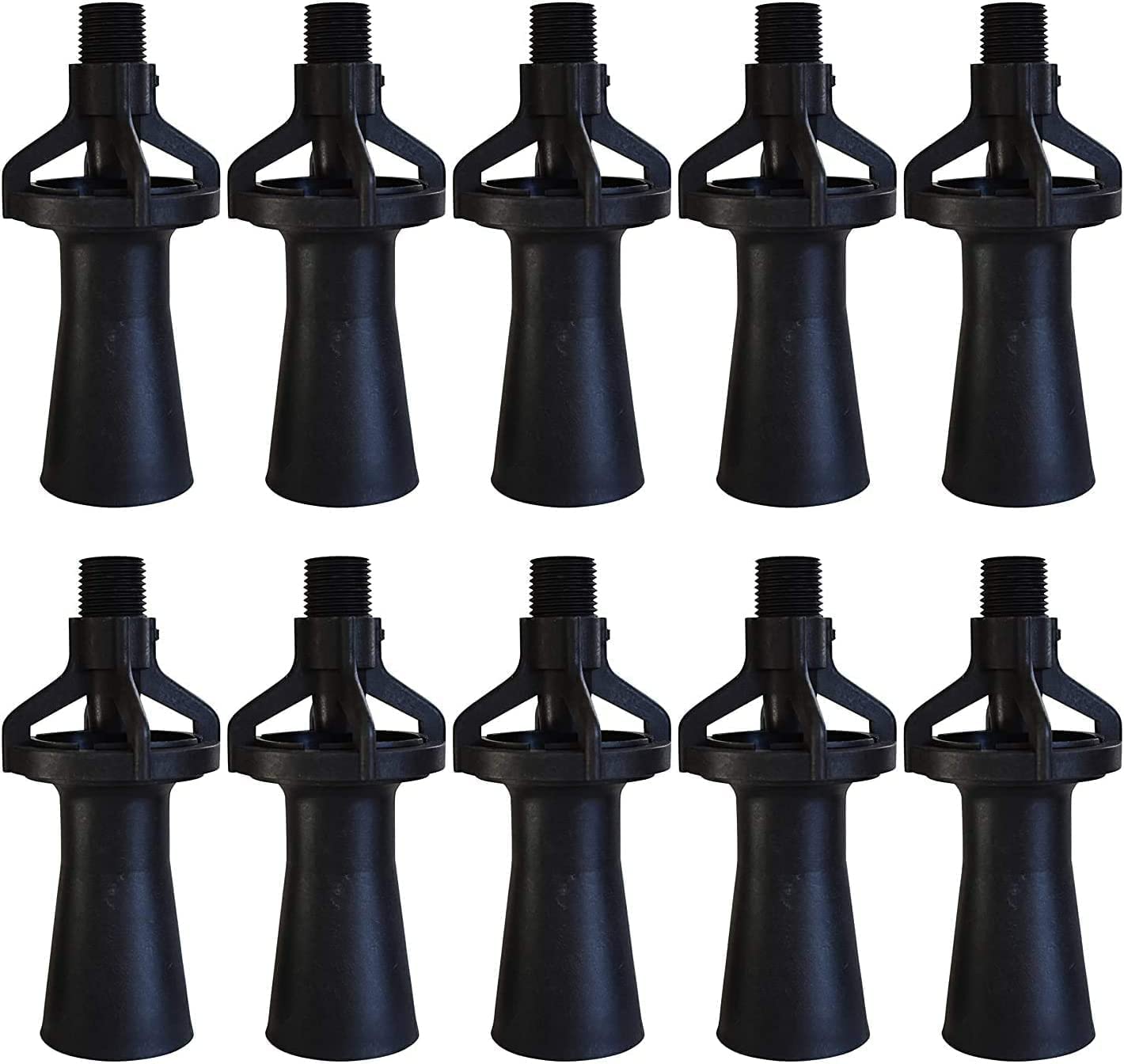 Eductor Nozzle - NPT Fluid Mixing Eductors - Glass Reinforced Polypropylene - Minimal Maintenance and Clog Resistant Tank Mixing Agitation Nozzles - 1 inch (10 Count)
