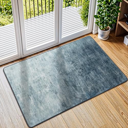 Washable Rug 2x3 Area Rugs for Living Room - Stain Resistant Non-Slip Backing Boho Rug for Bedroom,Durable & Ultra-Thin Vintage Large Area Rug(2x3,Blue)
