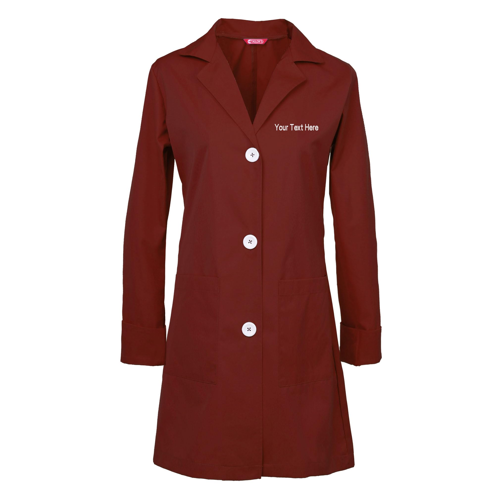 Tailor's Women's Wine Personalised Embroidered Lab Coat