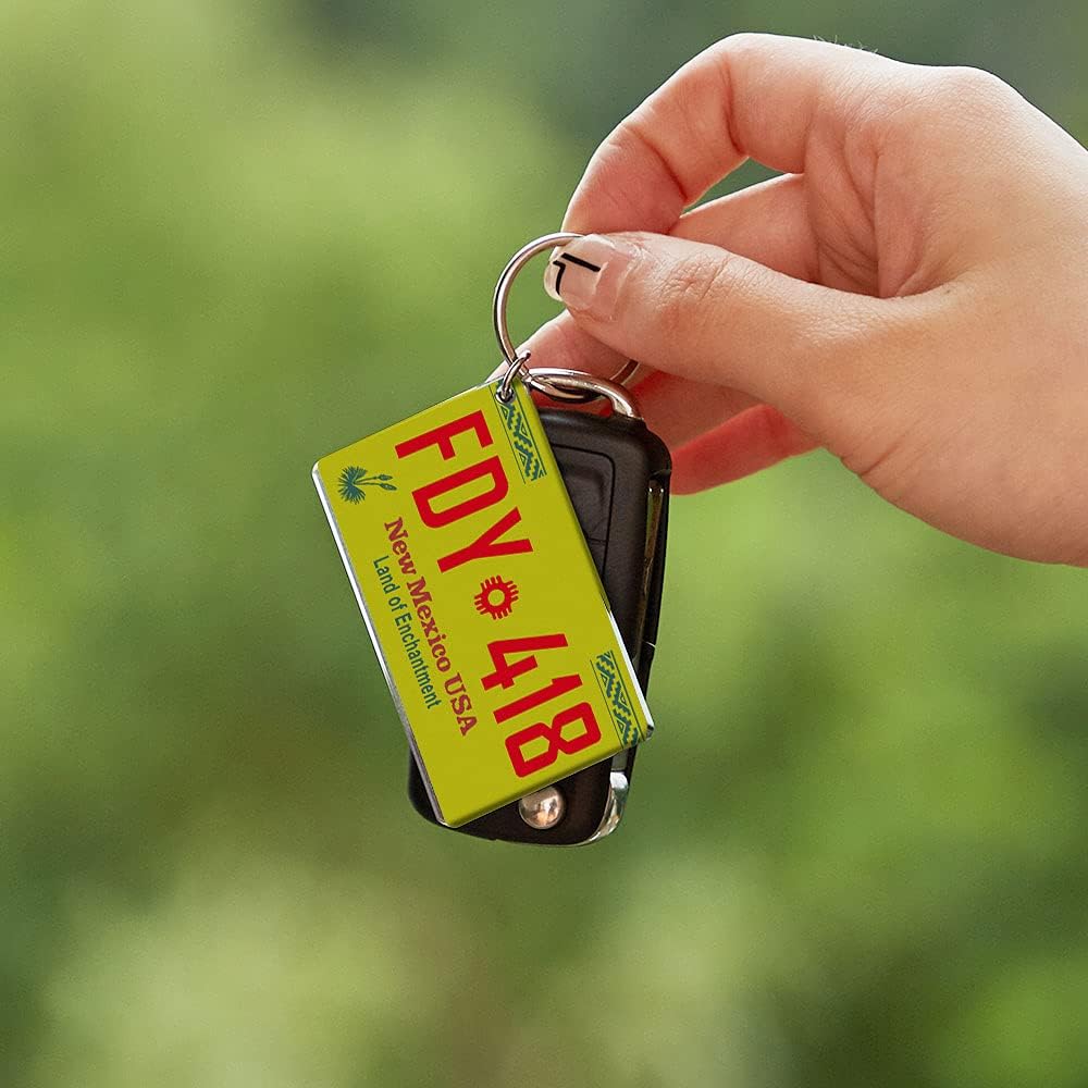VEELU Custom Keychain Travel Souvenirs American License Plate Keyrings with Name Number Personalized image 5