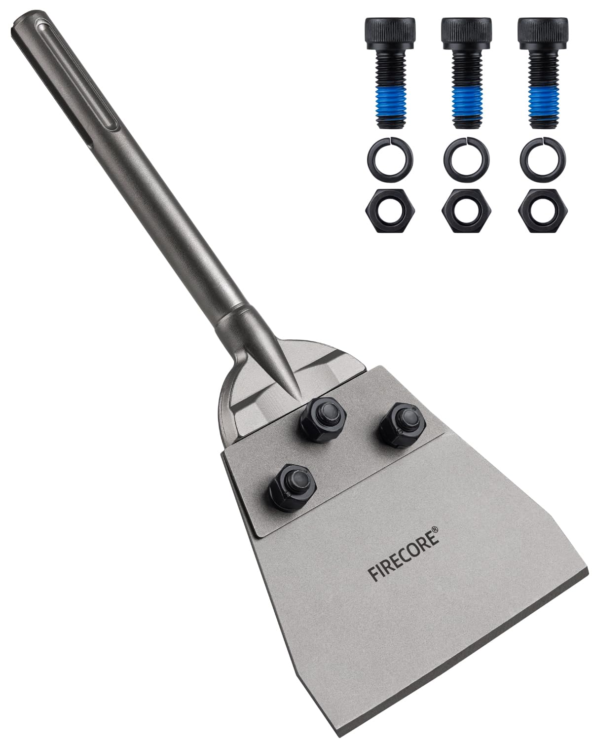 Firecore Cincel Plano SDS-Max, Espátula SDS Max para Retirar Azulejos, Alfombras y Adhesivos, Raspador de Suelos SDS de 140 × 320 mm, Apto para Martillos Perforadores
