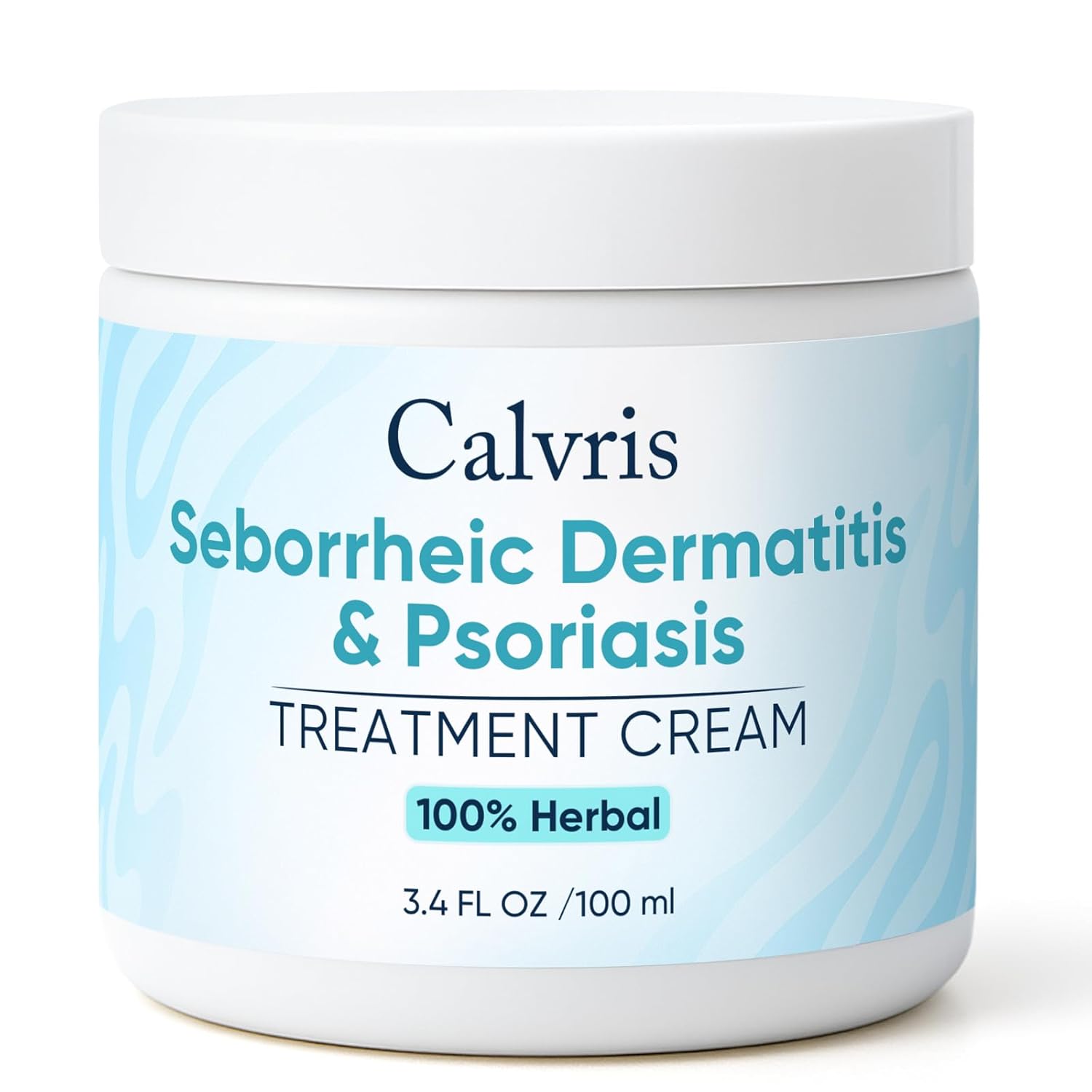 Calvris Scalp & Beard Relief Cream - Steroid-Free Botanical Formula with Kudzu Root, Goldthread & Jojoba Extract - Soothing Relief & Cooling Sensation - for Dry, Itchy Scalp & Skin (3.4 Fl Oz) (A)