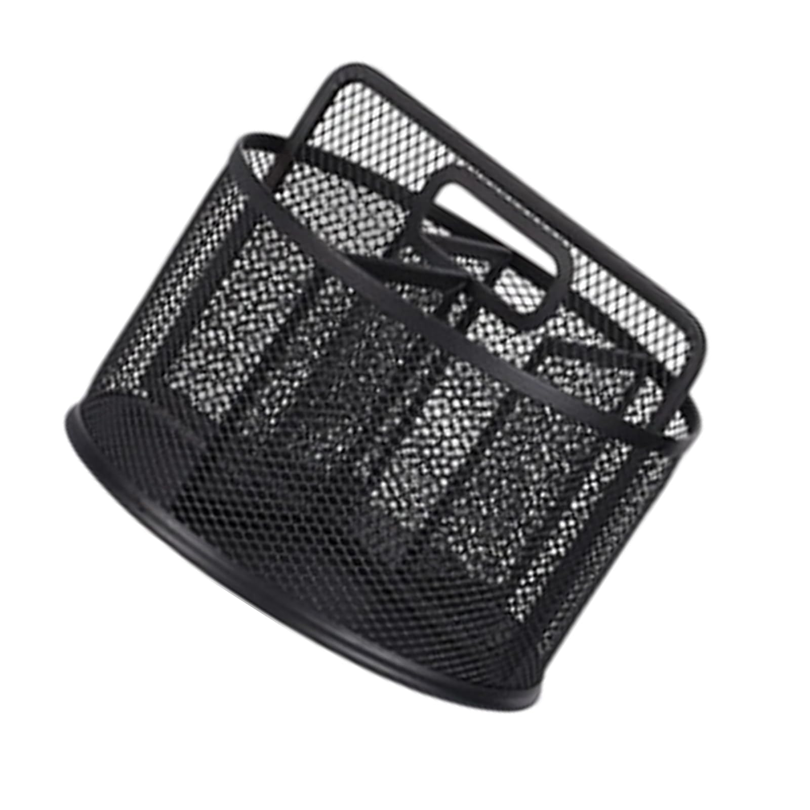 LUCKGONI 360 Degree Rotating Metal Pen Organiser Six Compartments Desktop Pen Storage Container for Home Desk Organization