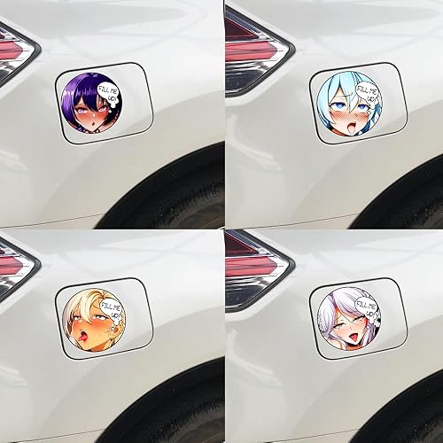 Miniatura 4 de Calcomanías creativas de anime para rellenar el tanque de combustible, calcomanías de vinilo impermeables para caravana, caravana, parabrisas, 4