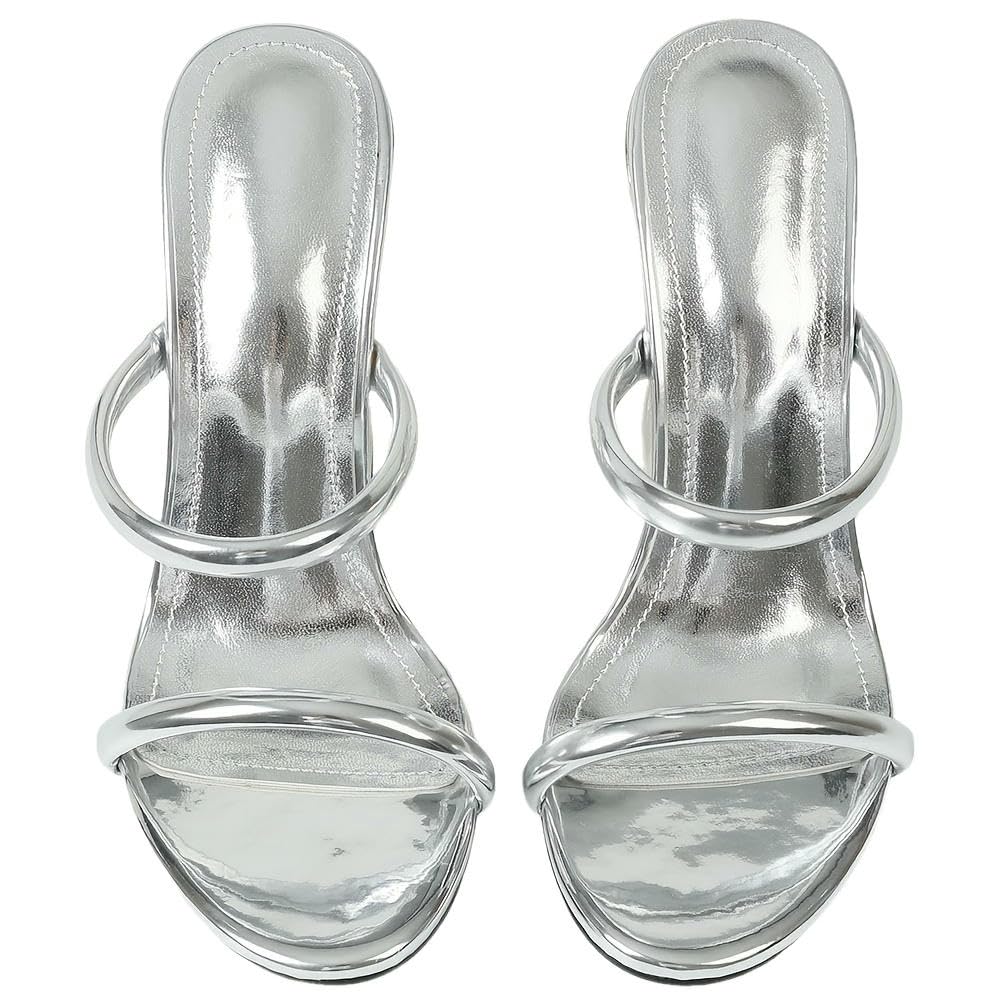 ZBDZSW Sandales à Talons Hauts à Bout Ouvert et à Enfiler pour Femmes, Chaussures Sexy à la Mode avec Dents de Requin