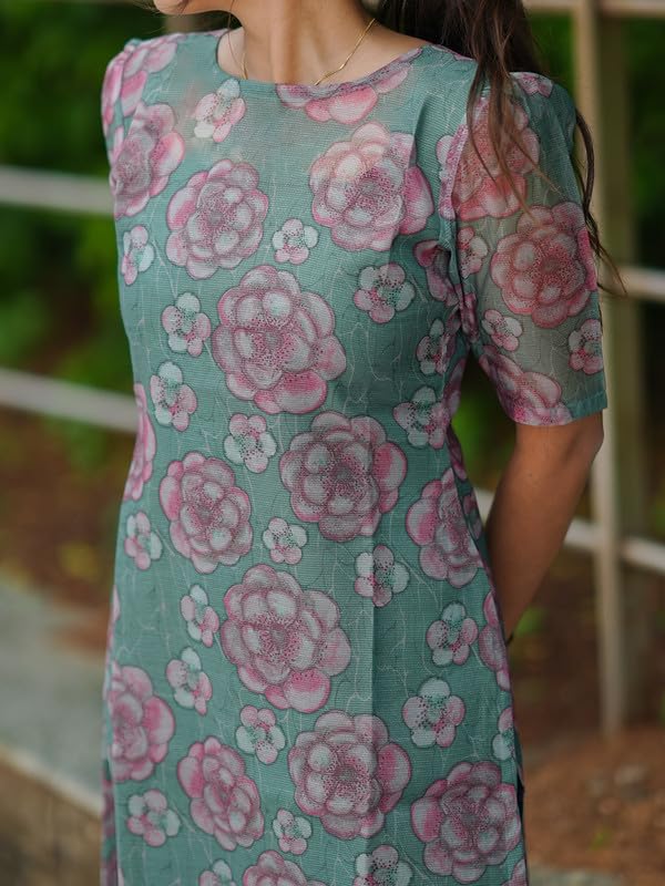 Image of Sun Fashion And Lifestyle Women's Chanderi Stitched Printed Kurti
