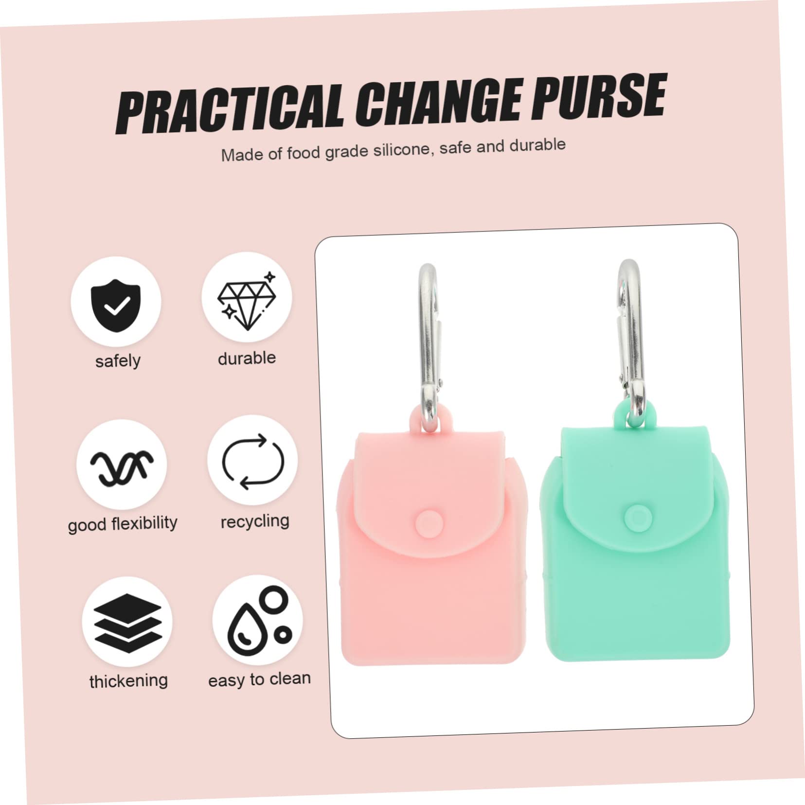 FOMIYES Silicone Coin Coin Bag Small Pouch Keychain Cute Practical Storage Packet