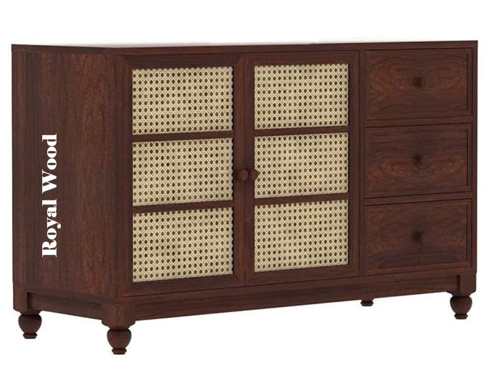 ROYAL WOOD Sheesham Wood Handicrafts Furniture Chest of Storage With Net Finish Drawers for Living Room Bedroom Hall Home Office And Multipurpose Use-image-28