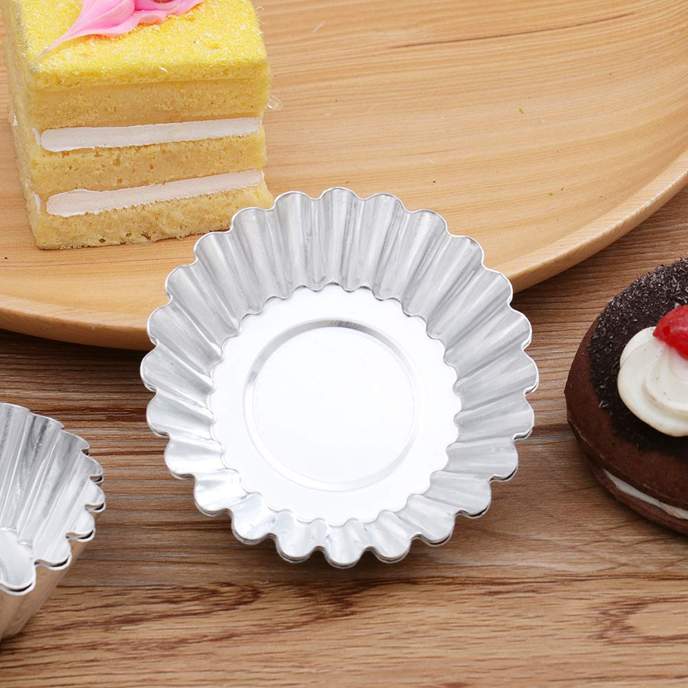 HEMOTON 100piezas Moldes Para Hornear Muffins De Aluminio De Resistente y Práctico Para Tartas y Uso Repetido y Cocina