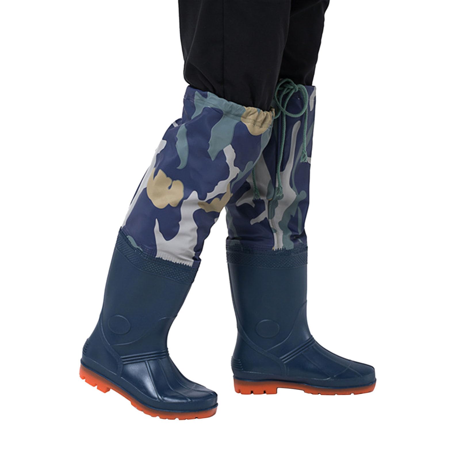 Watstiefel Camouflage Langstiefel für Männer Hüftstiefel Wasserdichte Anti Rutsch-Regenstiefel Für Angeln Jagd Lange PVC-Angelschuhe Rutschfeste Wathose Rain Boots