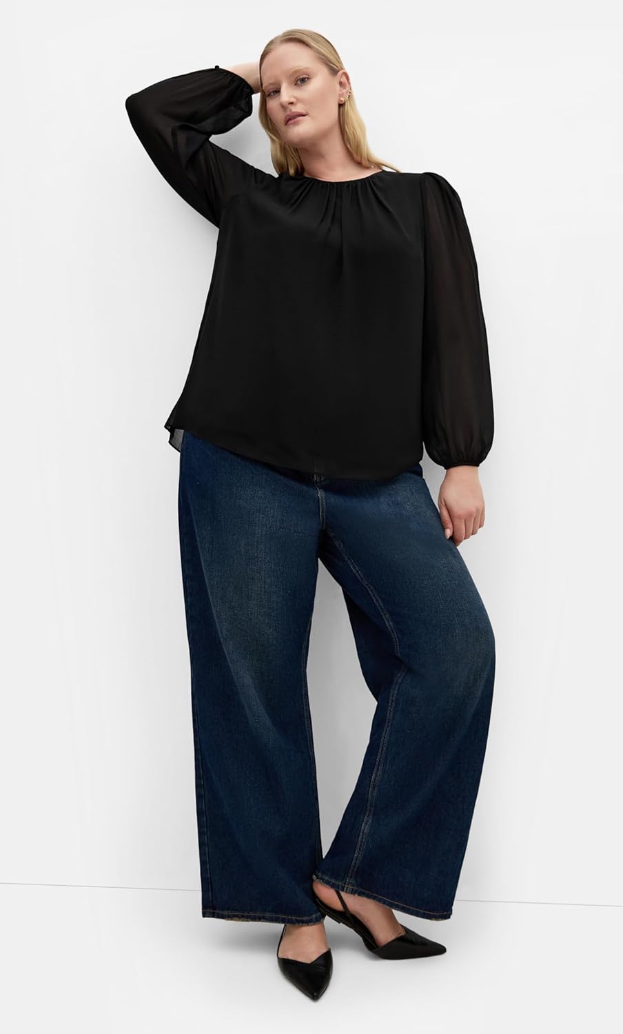 City Chic Women's Top-Kelly Sheer Sleeve - Image 3