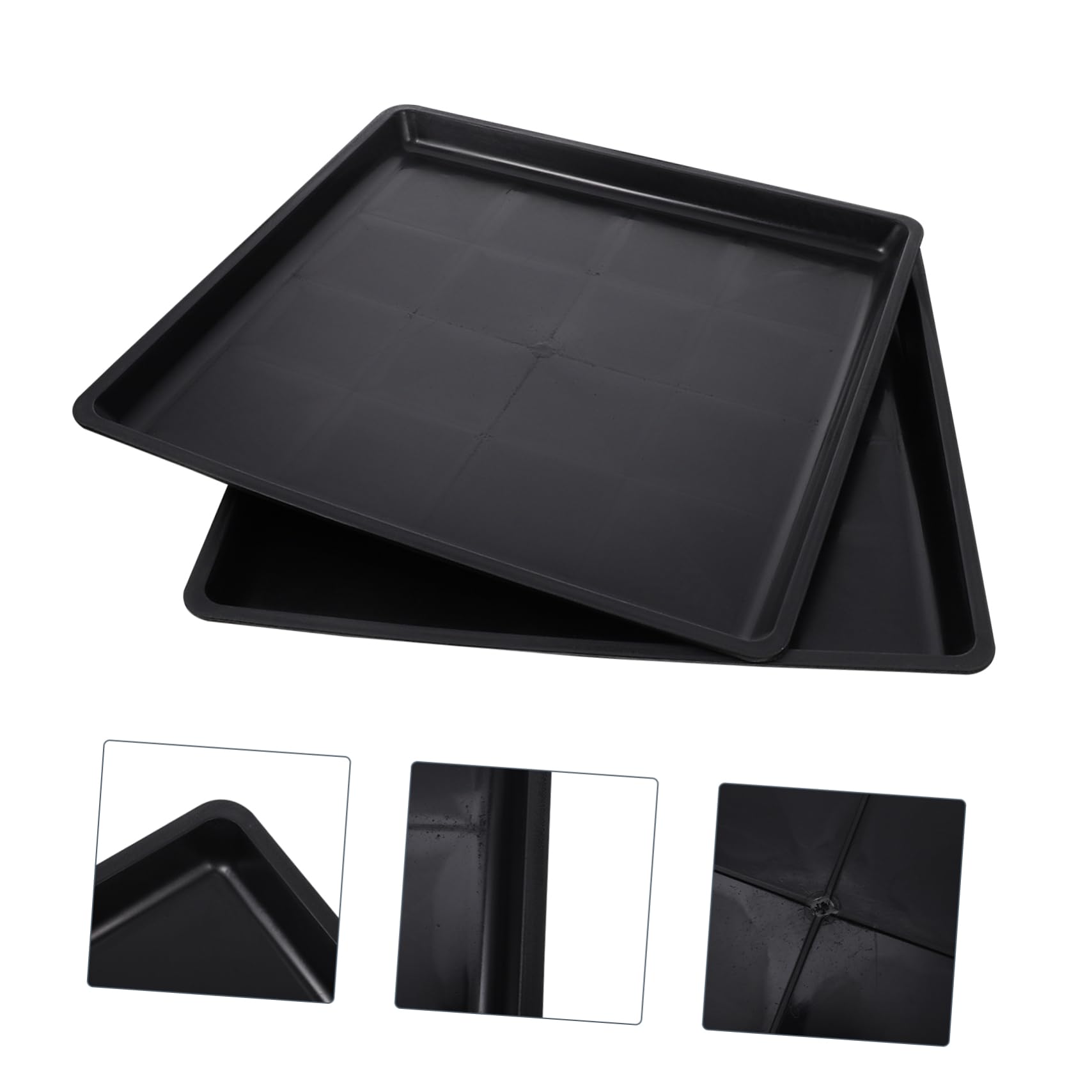 SUPVOX 2 Pezzi Vaschetta per Cassetta Igienica per Animali in Plastica Nero, Antiruggine, 38x38x2,5cm, Accessorio per Gabbie di Cani e Gatti in Casa