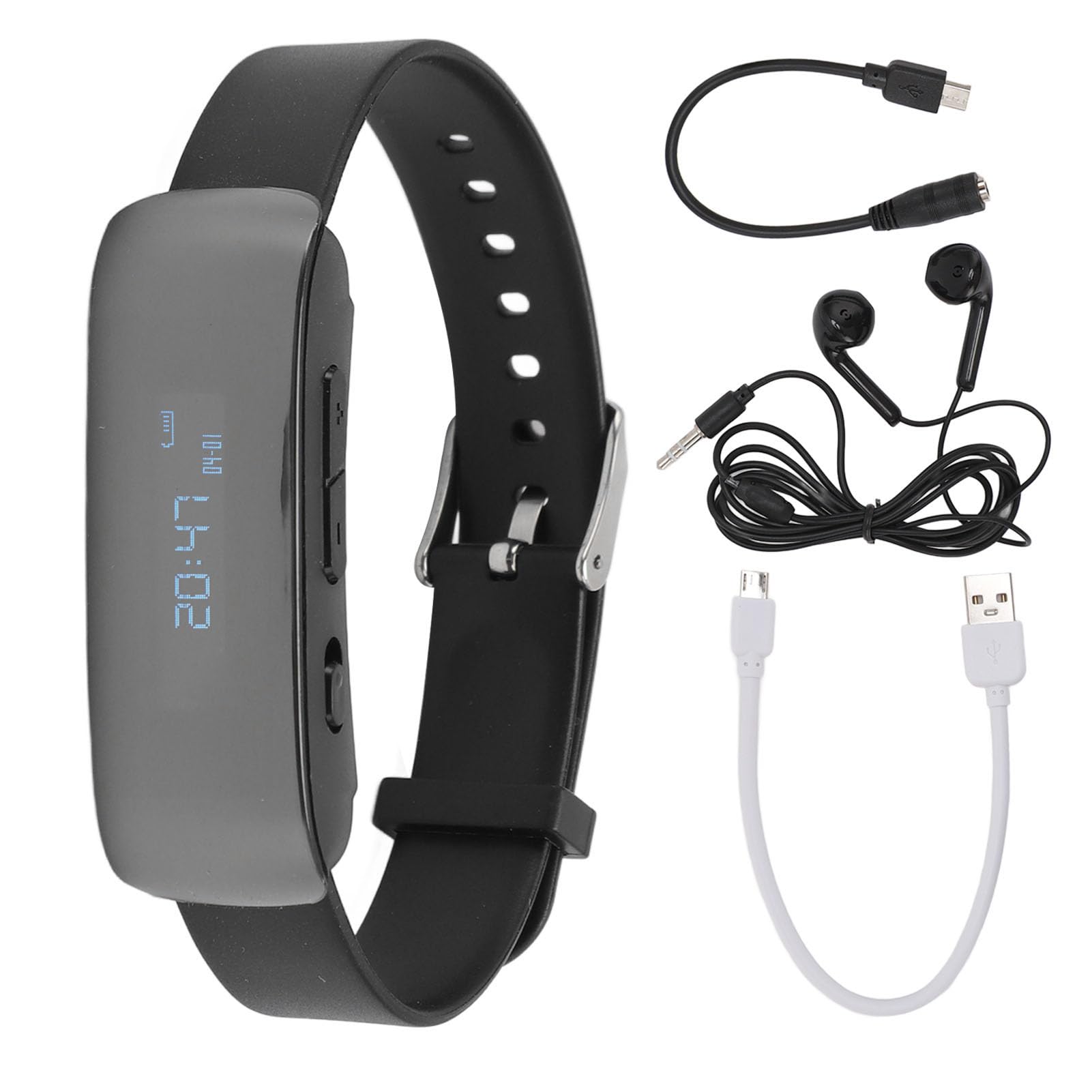 Reloj Grabadora de Voz, Reducción de Ruido HD Reproductor MP3 Multifuncional Grabadora de Voz Pulsera Operación Simple para Conferencias para Reuniones (32G)