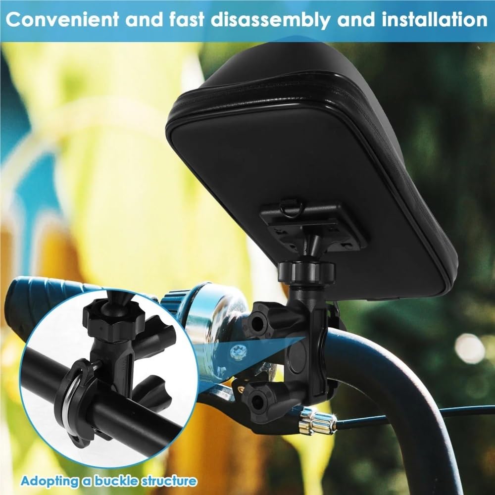 Supporto Telefono Bici 360° Rotabile Borsa Manubrio Moto Impermeabile Pochetta Schermo Tattile Accessorio