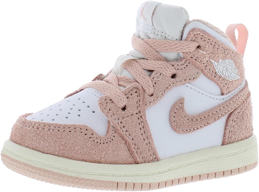 Jordan 1 Mid Se Infant/Toddler Shoes Size 7, Color: White/Legend Pink