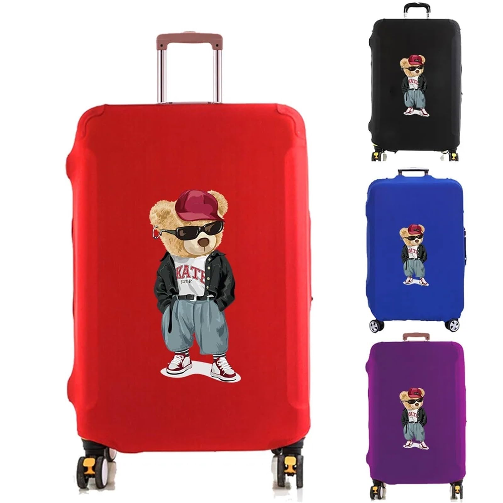 2 pezzi di copertura for bagagli, protezione for valigia, addensare elasticità, custodia protettiva antigraffio, antipolvere, set trolley Per Viaggi(Red,L)
