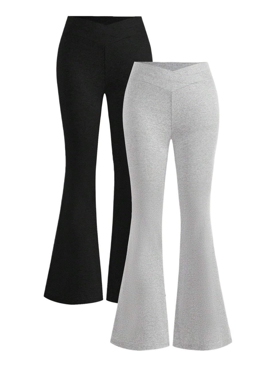 Womens Wide Leg Casual Pants 2pcs Waist-Crossing Slim Fit Casual Pants Set
