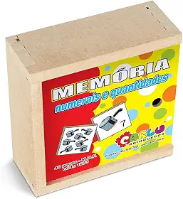 Carlu Brinquedos - Numerais e Quantidades Jogo da Memória 40 Peças, 3+ Anos, Multicor, 1233