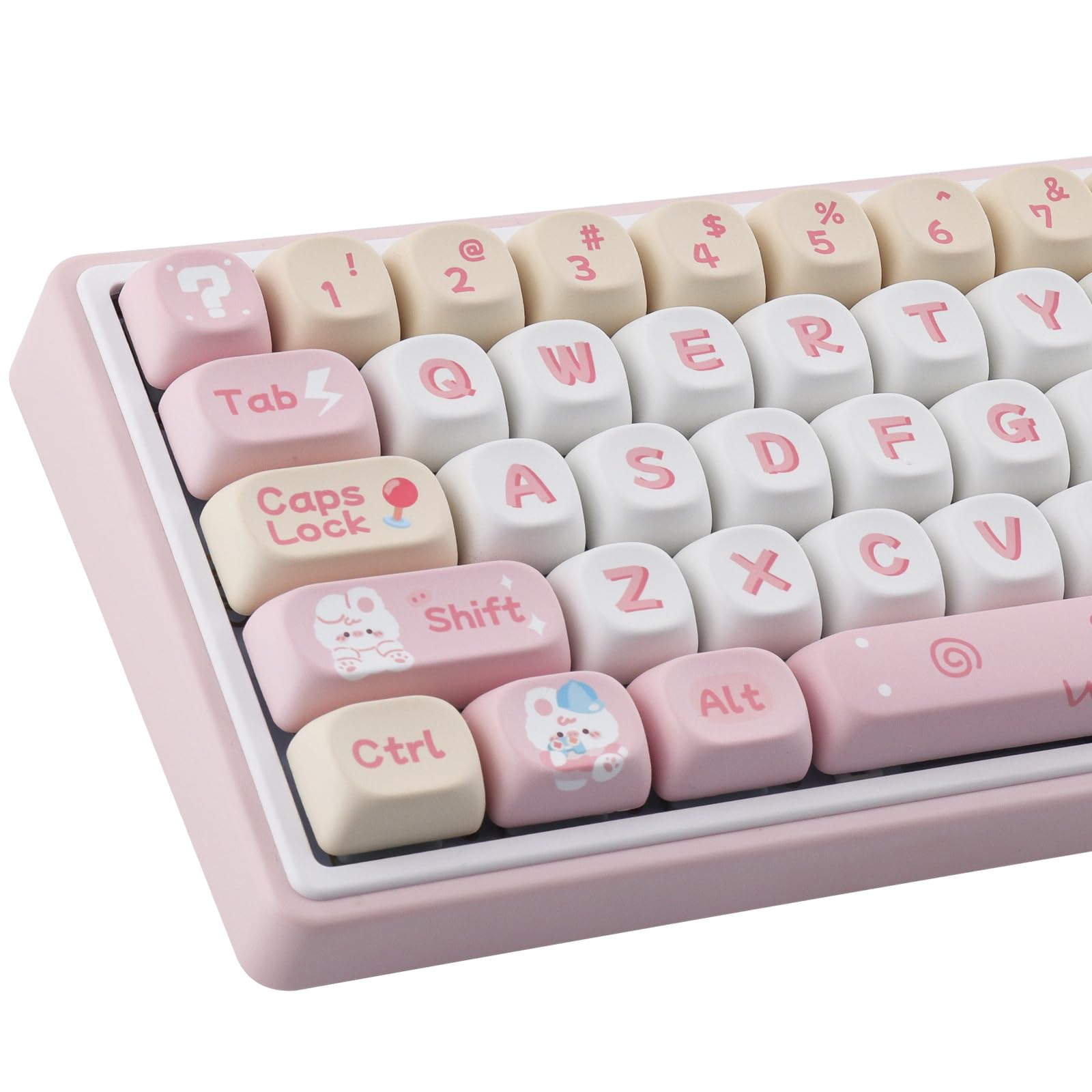 Tsungup MOA Tastenkappen 137er Set – Niedliches Häschen-Design, PBT, Für Mechanische Tastaturen